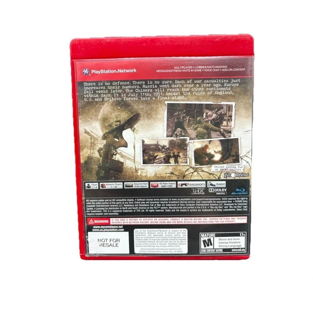 Resistance Fall of Man PS3 Greatest Hits CIB Complete w/ Manual